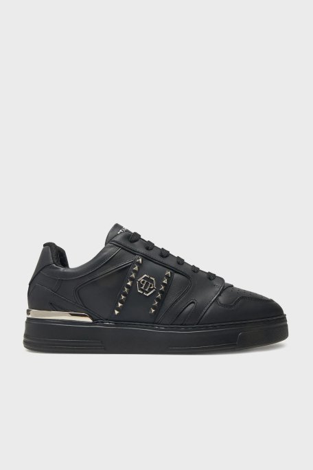 Philipp Plein Logolu Hakiki Deri Zımba Detaylı Kalın Taban Sneaker Erkek Ayakkabı USC0658 PLE010N 0202 SİYAH - 7