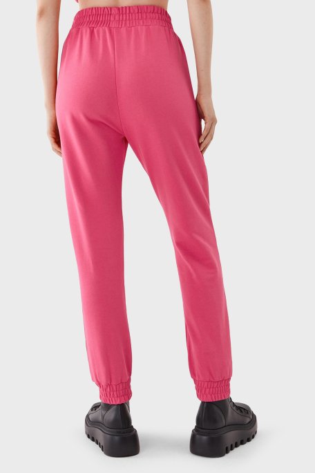 Pinko % 100 Pamuk Cepli Yüksek Belli Dar Paça Relaxed Fit Jogger Spor Bayan Pantolon 100371 A162 N17 PEMBE - 3