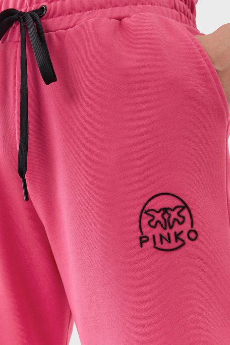 Pinko % 100 Pamuk Cepli Yüksek Belli Dar Paça Relaxed Fit Jogger Spor Bayan Pantolon 100371 A162 N17 PEMBE - 4