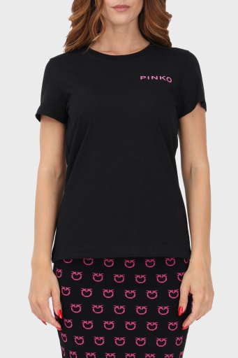 Pinko % 100 Pamuk Logo Baskılı Regular Fit Bayan T Shirt 100355 A13K Z99 SİYAH - 1