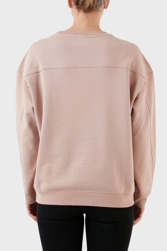 Pinko % 100 Pamuk Parlak Taş Logolu Bisiklet Yaka Regular Fit Bayan Sweat 101607 A12I D46 PUDRA - 3