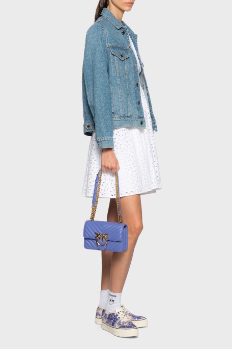 Pinko % 100 Pamuk Sırt Dekolteli Fistolu Balon Kol Mini Bayan Elbise 100890 A0Q4 Z04 BEYAZ - 4