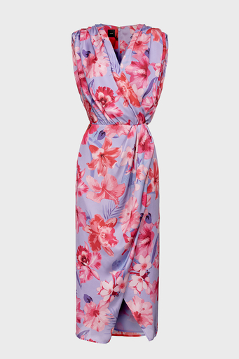 Pinko Çiçek Desenli Kruvaze Regular Fit Bayan Elbise 100942 A0M8 YNB PEMBE - 6