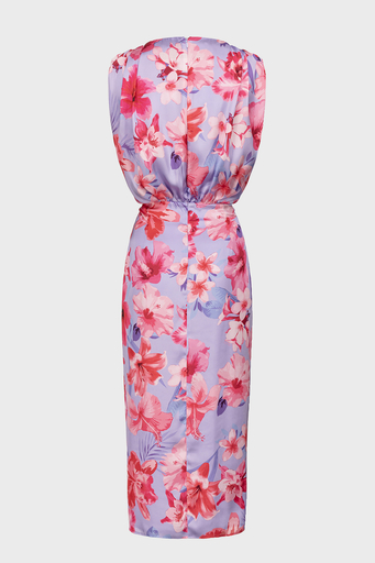 Pinko Çiçek Desenli Kruvaze Regular Fit Bayan Elbise 100942 A0M8 YNB PEMBE - 7