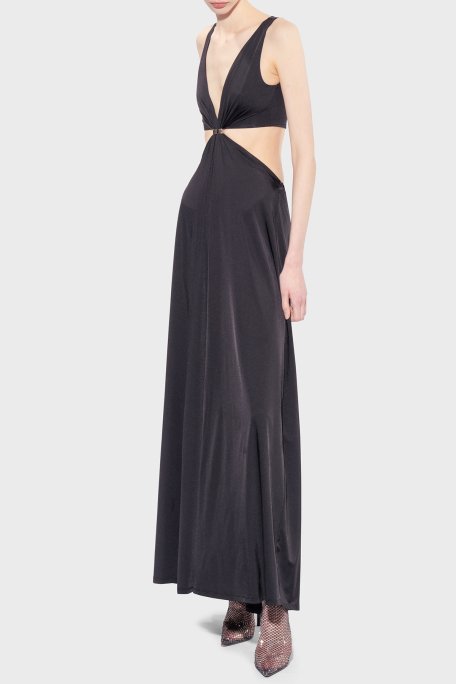 Pinko Cut Out Detaylı Regular Fit Uzun Bayan Elbise 100932 A0RM Z99 SİYAH - 1