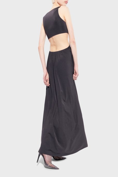 Pinko Cut Out Detaylı Regular Fit Uzun Bayan Elbise 100932 A0RM Z99 SİYAH - 3
