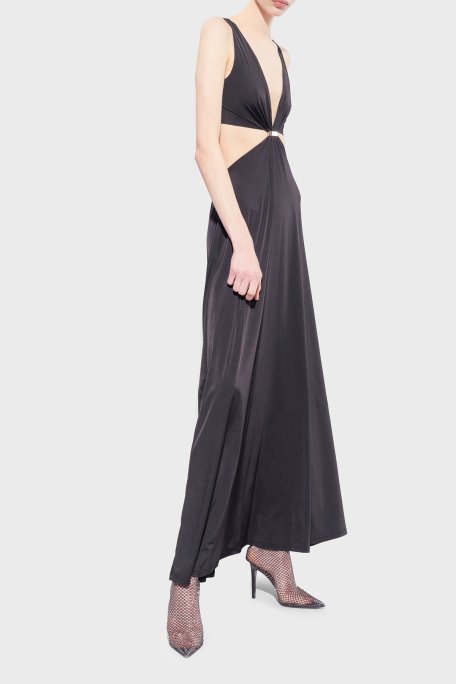 Pinko Cut Out Detaylı Regular Fit Uzun Bayan Elbise 100932 A0RM Z99 SİYAH - 5