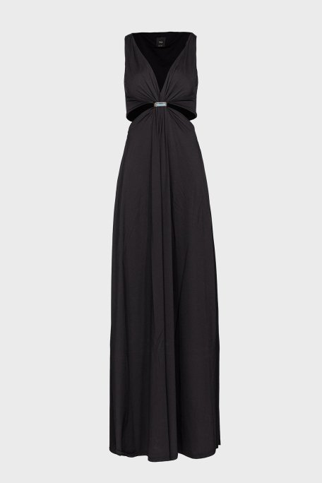 Pinko Cut Out Detaylı Regular Fit Uzun Bayan Elbise 100932 A0RM Z99 SİYAH - 6