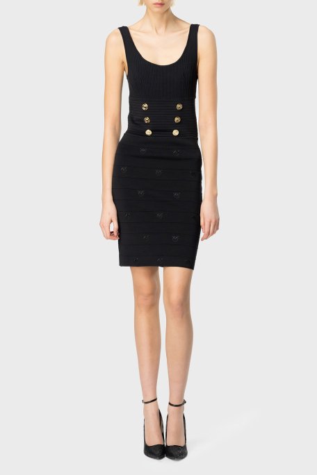 Pinko Esnek Slim Fit Askılı Mini Bayan Elbise 102879A1LKZ99 SİYAH - 1