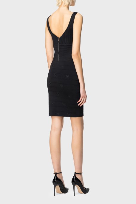 Pinko Esnek Slim Fit Askılı Mini Bayan Elbise 102879A1LKZ99 SİYAH - 3