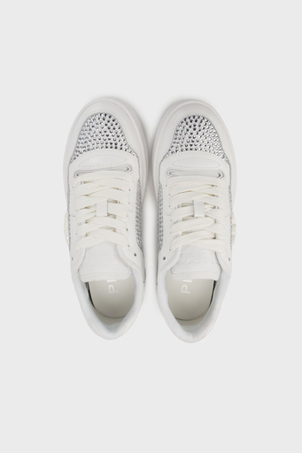 Pinko Hakiki Deri Taşlı Sneaker Bayan Ayakkabı SS0081P082Z1B BEYAZ - 4