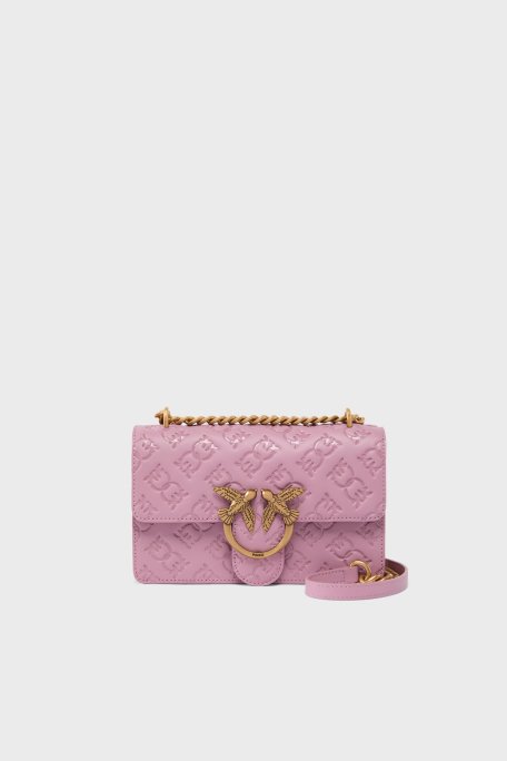 Pinko Kabartmalı Logo Baskılı Ayarlanabilir Askılı Bayan Çanta 100074 A1YB N46Q LİLA - 1