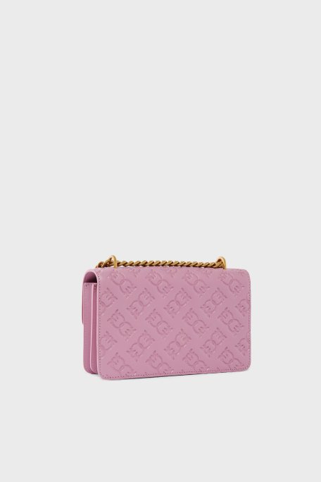 Pinko Kabartmalı Logo Baskılı Ayarlanabilir Askılı Bayan Çanta 100074 A1YB N46Q LİLA - 4
