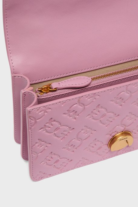 Pinko Kabartmalı Logo Baskılı Ayarlanabilir Askılı Bayan Çanta 100074 A1YB N46Q LİLA - 5