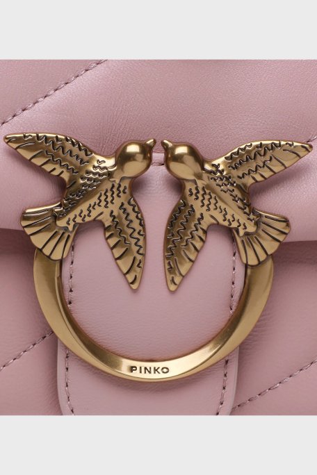 Pinko Kapitoneli Hakiki Deri Zincir Askılı Bayan Çanta 100039 A0F2 O81Q PUDRA - 4