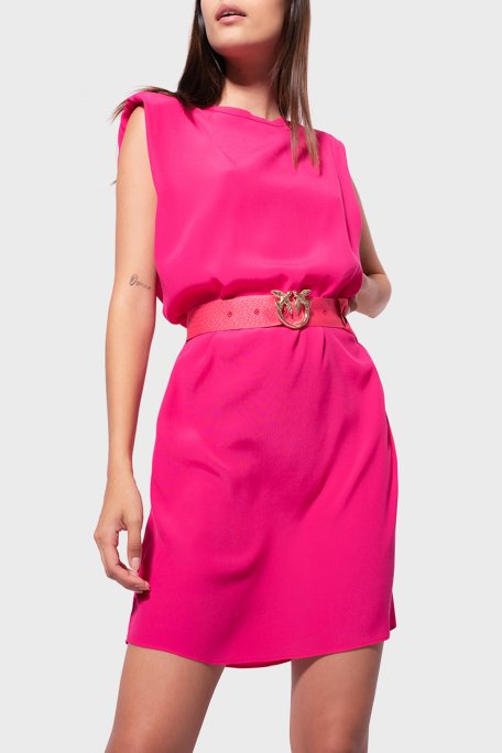 Pinko Kemerli Kolsuz Regular Fit Mini Bayan Elbise 101138 A0US WWE FUŞYA - 4