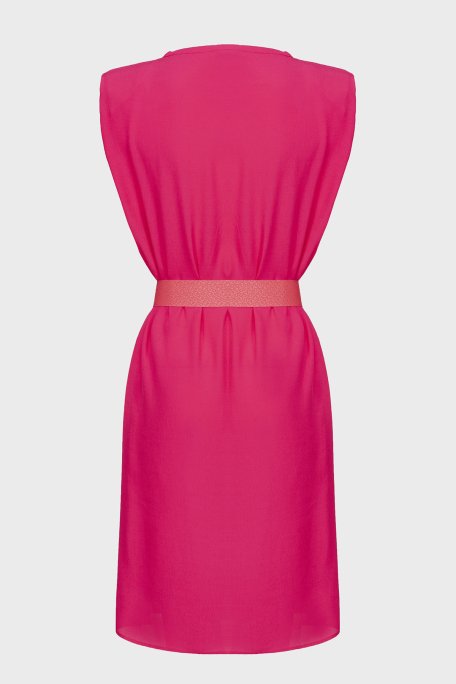 Pinko Kemerli Kolsuz Regular Fit Mini Bayan Elbise 101138 A0US WWE FUŞYA - 6