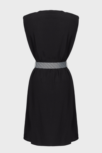 Pinko Kemerli Kolsuz Regular Fit Mini Bayan Elbise 101138 A0US Z99 SİYAH - 6