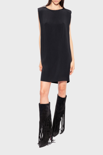 Pinko Kemerli Kolsuz Regular Fit Mini Bayan Elbise 101138 A0US Z99 SİYAH - 7