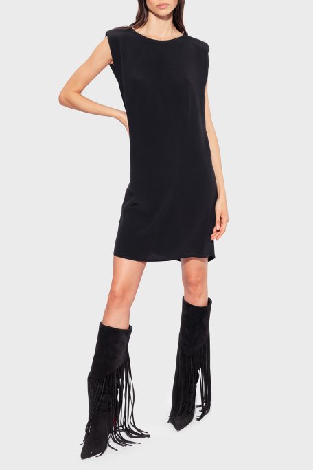 Pinko Kemerli Kolsuz Regular Fit Mini Bayan Elbise 101138 A0US Z99 SİYAH - 2