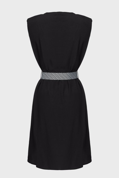 Pinko Kemerli Kolsuz Regular Fit Mini Bayan Elbise 101138 A0US Z99 SİYAH - 6