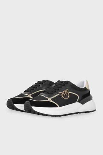 Pinko Logolu Deri Sneaker Bayan Ayakkabı SS0019 P027 DV5 SİYAH - 3