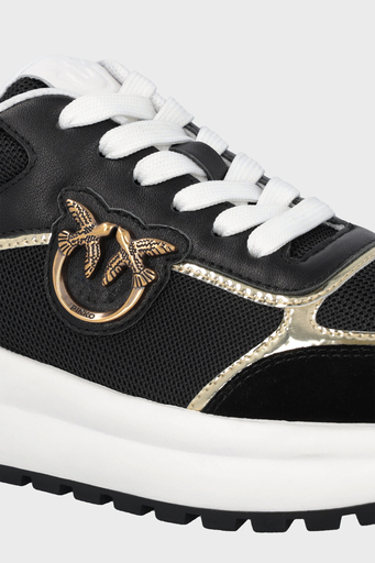 Pinko Logolu Deri Sneaker Bayan Ayakkabı SS0019 P027 DV5 SİYAH - 4