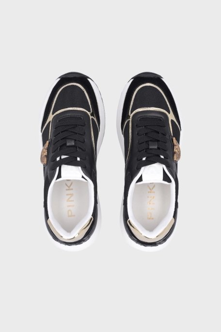 Pinko Logolu Deri Sneaker Bayan Ayakkabı SS0019 P027 DV5 SİYAH - 7