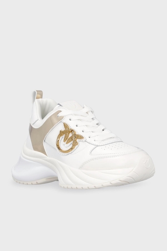 Pinko Logolu Deri Sneaker Bayan Ayakkabı SS0027 P025 Z1B BEYAZ - 2