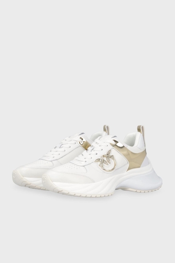 Pinko Logolu Deri Sneaker Bayan Ayakkabı SS0027 P025 Z1B BEYAZ - 3
