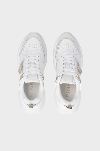 Pinko Logolu Deri Sneaker Bayan Ayakkabı SS0027 P025 Z1B BEYAZ - 7