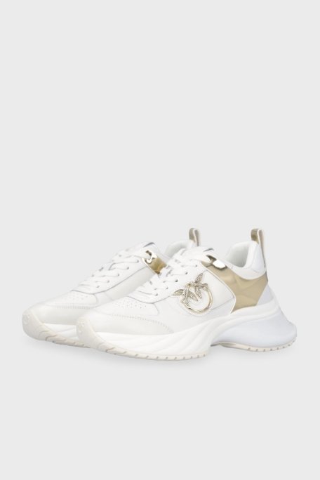 Pinko Logolu Deri Sneaker Bayan Ayakkabı SS0027 P025 Z1B BEYAZ - 3