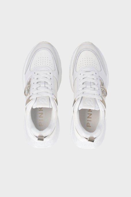 Pinko Logolu Deri Sneaker Bayan Ayakkabı SS0027 P025 Z1B BEYAZ - 7