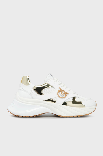 Pinko Logolu Hakiki Deri Kalın Taban Sneaker Bayan Ayakkabı SS0067 E022 ZIA BEYAZ - 1