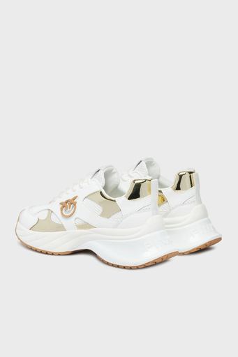 Pinko Logolu Hakiki Deri Kalın Taban Sneaker Bayan Ayakkabı SS0067 E022 ZIA BEYAZ - 3