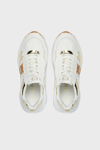 Pinko Logolu Hakiki Deri Kalın Taban Sneaker Bayan Ayakkabı SS0067 E022 ZIA BEYAZ - 4