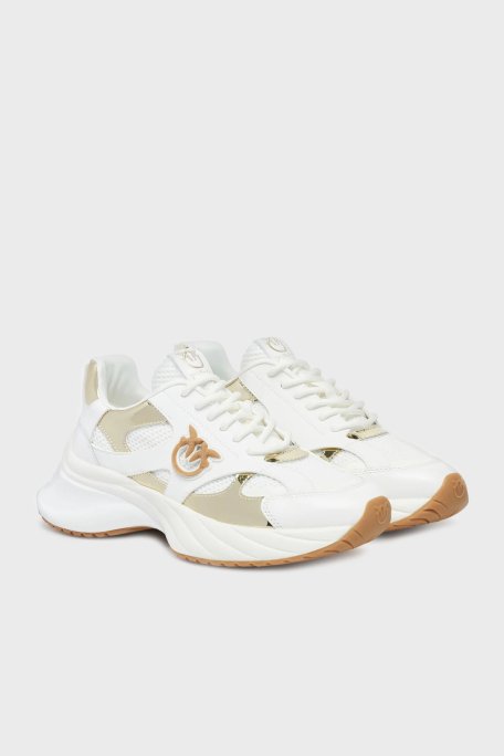 Pinko Logolu Hakiki Deri Kalın Taban Sneaker Bayan Ayakkabı SS0067 E022 ZIA BEYAZ - 2