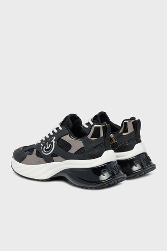 Pinko Logolu Hakiki Deri Kalın Taban Sneaker Bayan Ayakkabı SS0067 E022 ZZ0 SİYAH - 4
