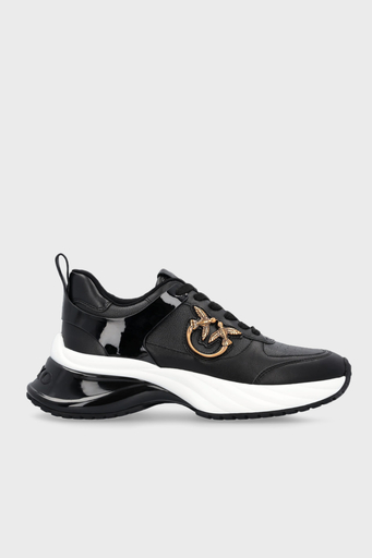 Pinko Logolu Hakiki Deri Kalın Tabanlı Sneaker Bayan Ayakkabı SS0027 P025 Z99 SİYAH - 1