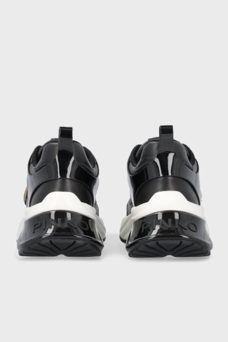 Pinko Logolu Hakiki Deri Kalın Tabanlı Sneaker Bayan Ayakkabı SS0027 P025 Z99 SİYAH - 6