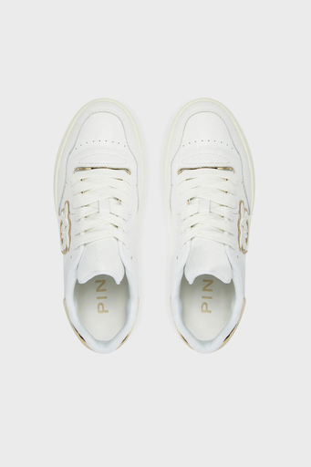 Pinko Logolu Hakiki Deri Sneaker Bayan Ayakkabı SS0077 P014 ZIA BEYAZ - 3
