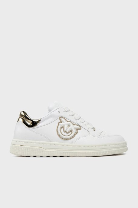 Pinko Logolu Hakiki Deri Sneaker Bayan Ayakkabı SS0077 P014 ZIA BEYAZ - 1