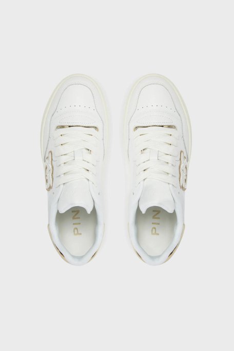 Pinko Logolu Hakiki Deri Sneaker Bayan Ayakkabı SS0077 P014 ZIA BEYAZ - 3