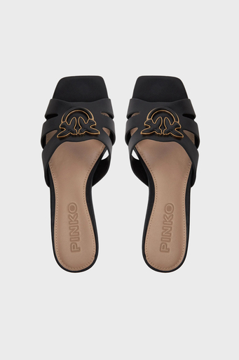 Pinko Logolu Pencereli Bayan Terlik SD0313 P003 Z99 SİYAH - 4