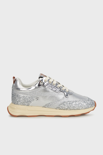 Pinko Logolu Simli Yüksek Tabanlı Sneaker Bayan Ayakkabı SS0091T033ZZF GÜMÜŞ - 1