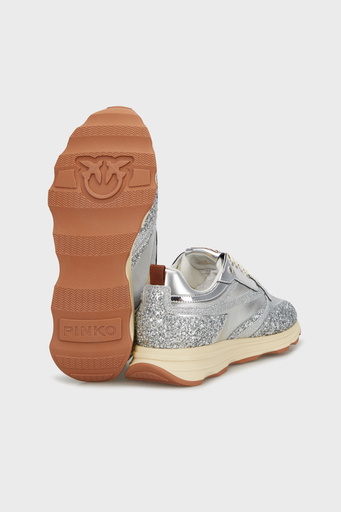 Pinko Logolu Simli Yüksek Tabanlı Sneaker Bayan Ayakkabı SS0091T033ZZF GÜMÜŞ - 4