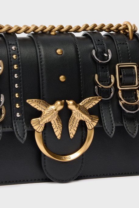 Pinko Metal Detaylı Ayarlanabilir Zincir Askılı Bayan Çanta 103335 A26K Z99A SİYAH - 5