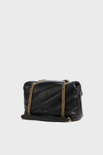 Pinko Metal Logolu Hakiki Deri Zincir Askılı Bayan Çanta 100038 A0F2 Z99Q SİYAH - 3