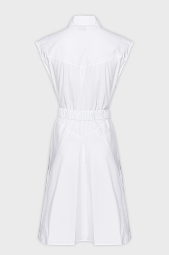 Pinko Pamuklu Kemerli Regular Fit Gömlek Yaka Bayan Elbise 103111 A1P4 Z04 BEYAZ - 6