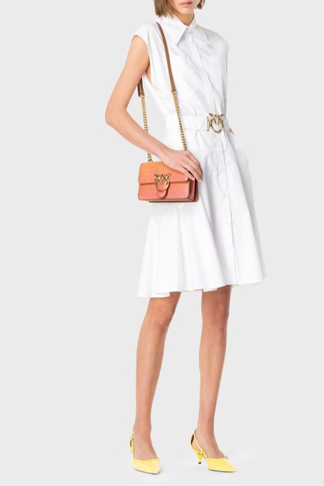Pinko Pamuklu Kemerli Regular Fit Gömlek Yaka Bayan Elbise 103111 A1P4 Z04 BEYAZ - 2